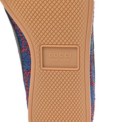 Gucci Lurex Calfskin Web GG Monogram Womens Falacer Sneakers 36.5 Iridescent Blue Iridescent Red Silver 11 of 12