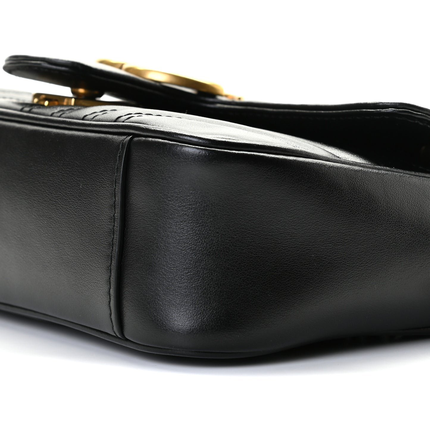 Calfskin Matelasse Mini GG Marmont Shoulder Bag Black