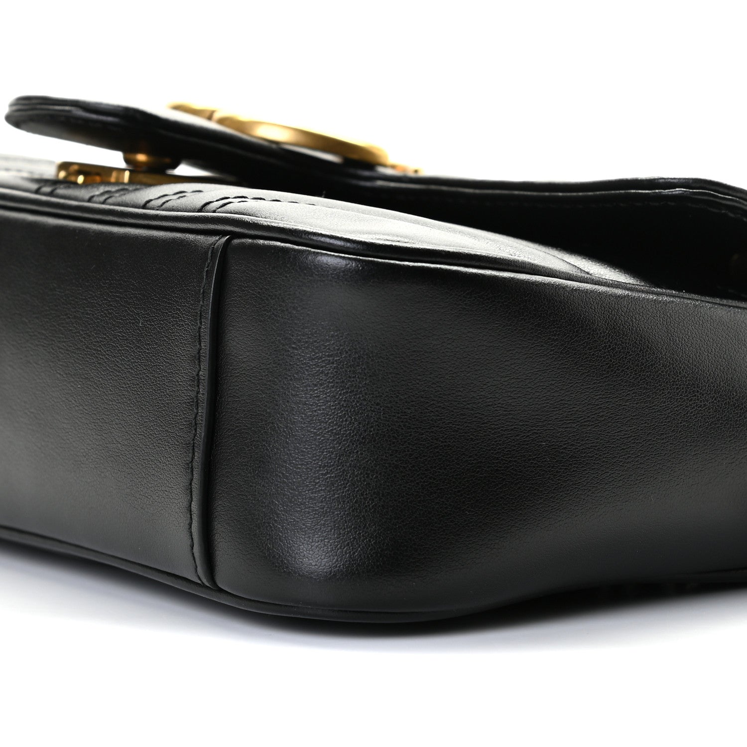 Gucci Calfskin Matelasse Mini GG Marmont Shoulder Bag Black 6 of 10
