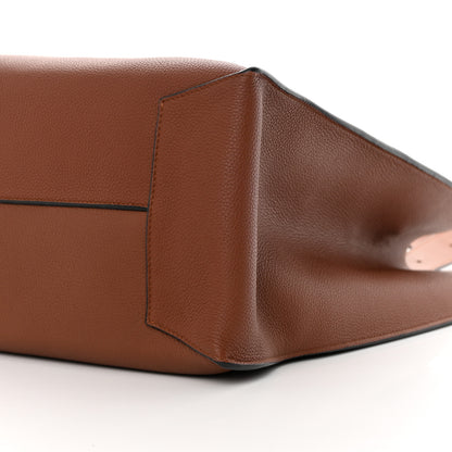 Loewe Grained Calfskin Buckle Tote Brown 10 of 11