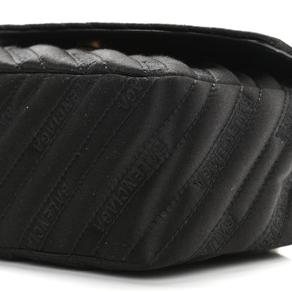 Balenciaga Satin Jacquard Logo Matelasse S BB Round Shoulder Bag Black 8 of 9