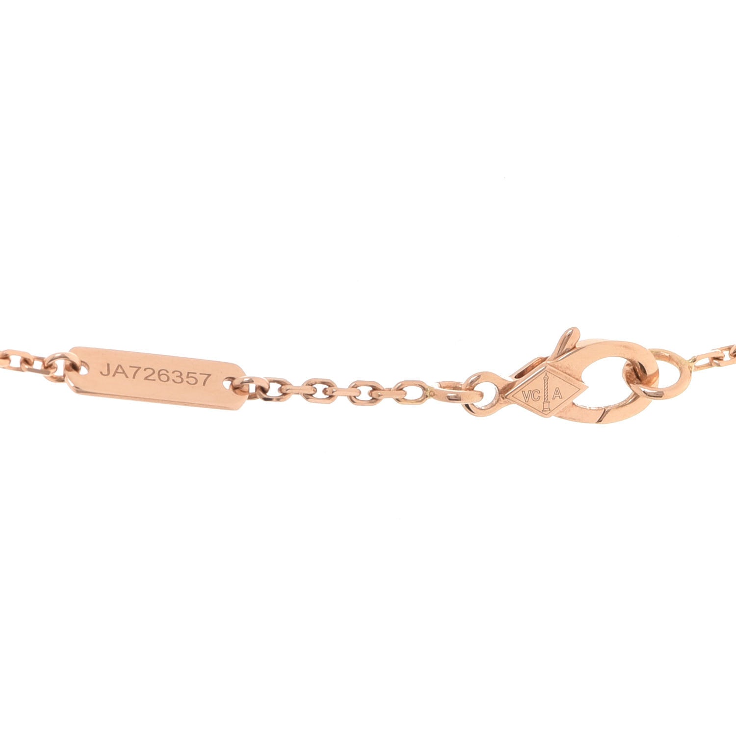 Van Cleef & Arpels 18K Rose Gold Gray Mother of Pearl Vintage Alhambra Pendant Necklace 4 of 6