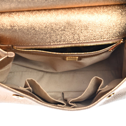 Dolce & Gabbana Metallic Dauphine Medium Miss Sicily Satchel Gold 4 of 11