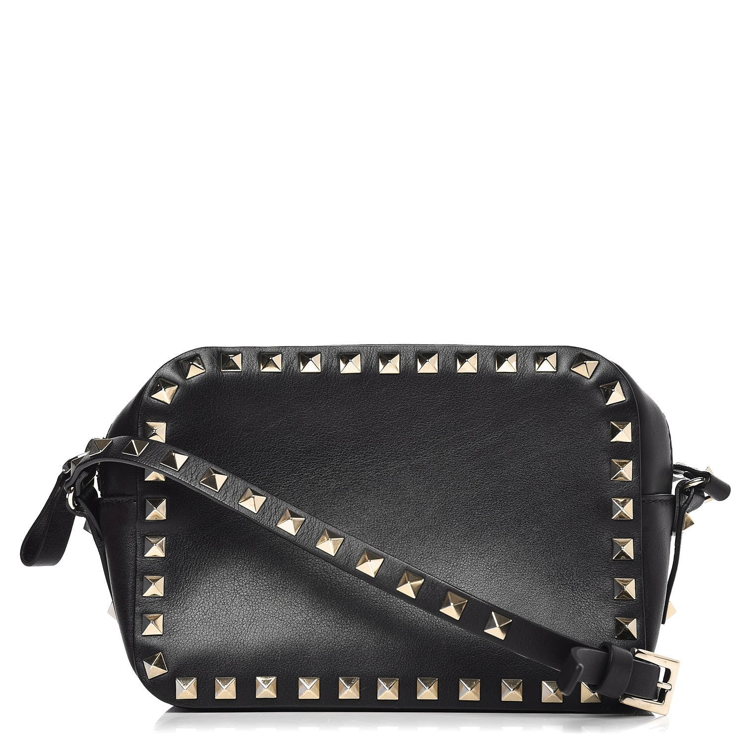 Valentino Garavani Calfskin Rockstud Camera Crossbody Bag Black 1 of 8