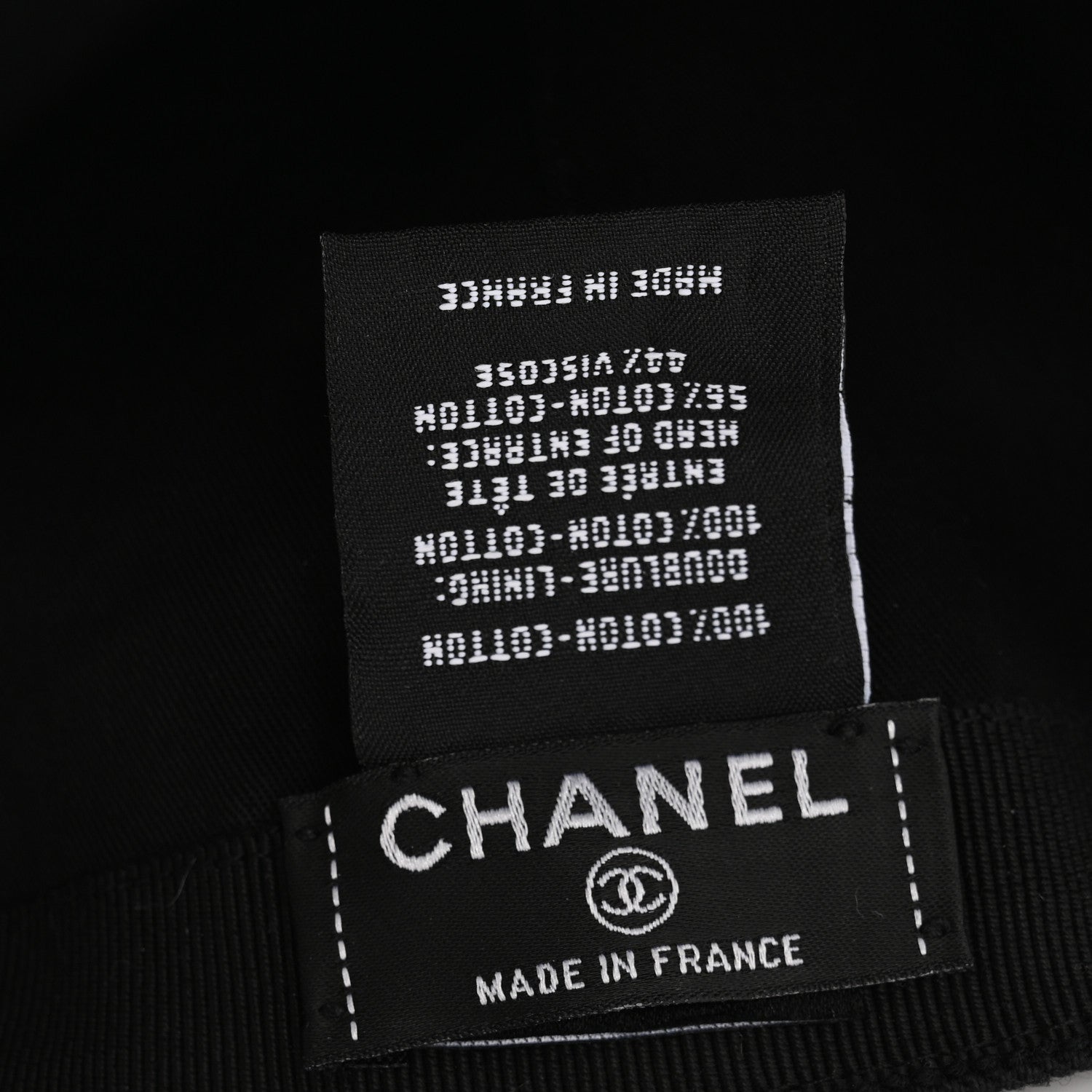 Chanel Cotton CC Cap Hat Black White 8 of 8