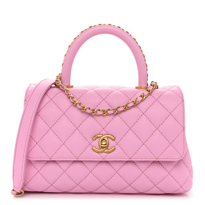 Chanel Caviar Quilted Mini Coco Chain Handle Flap Pink 1 of 10