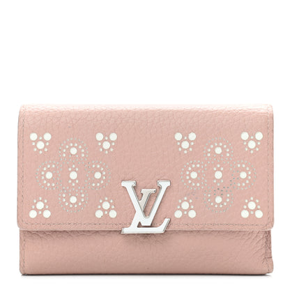 Louis Vuitton Taurillon Perforated Capucines Compact Wallet Magnolia 1 of 9