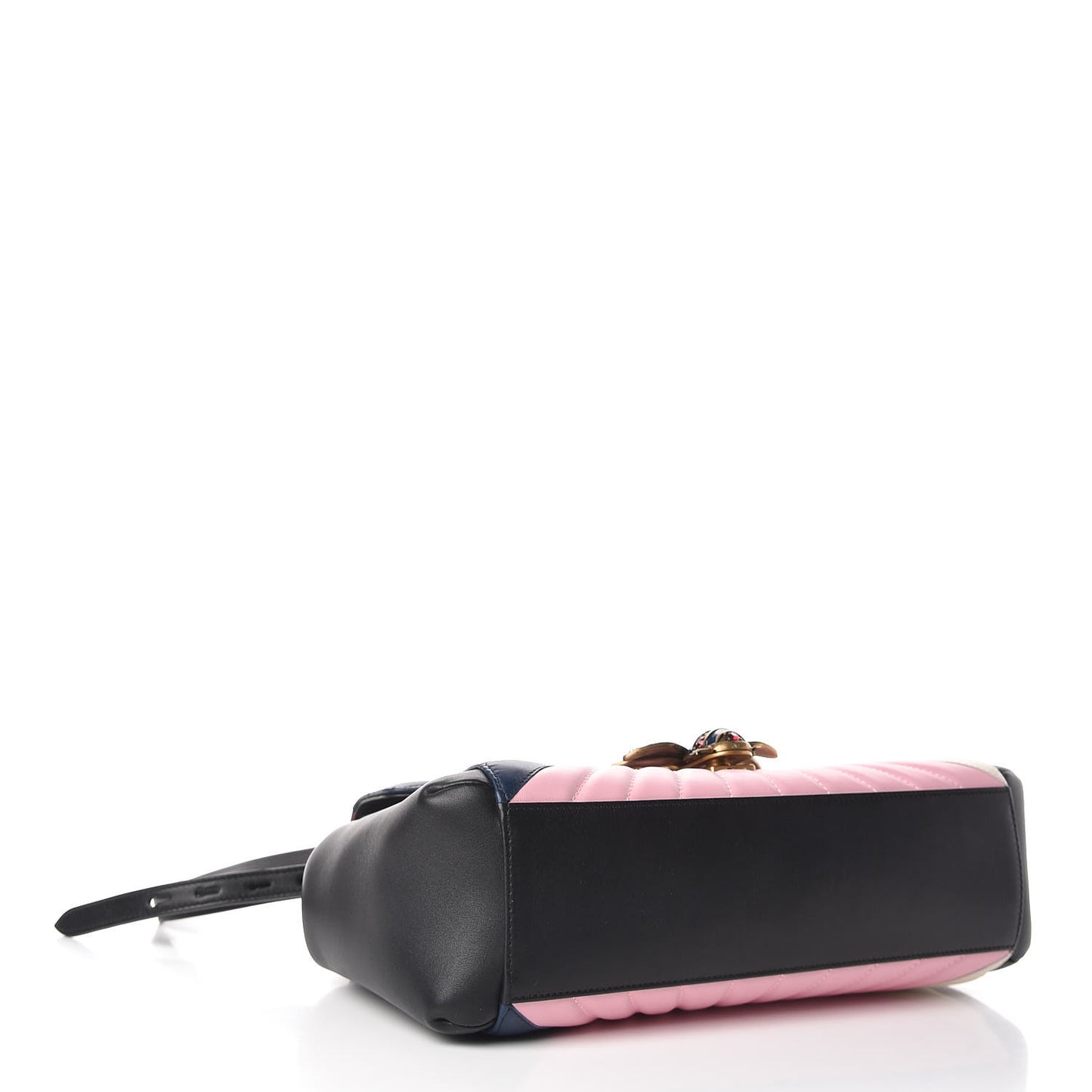 Calfskin Bamboo Trapuntata Queen Margaret Top Handle Bag Blue Agata Hibiscus Red Mystic White Sugar Pink