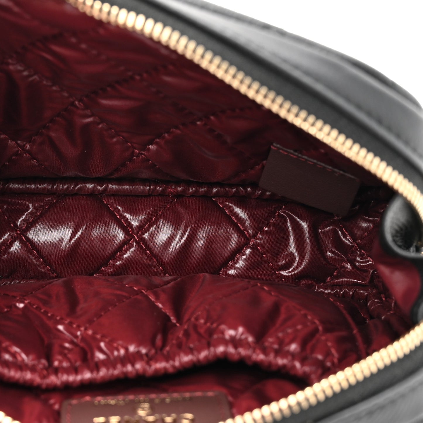 Caviar Quilted Small Curvy Pouch Cosmetic Case Black