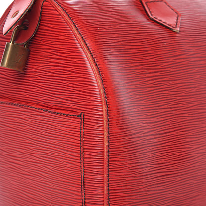 Louis Vuitton Epi Speedy 30 Castillan Red 27 of 39
