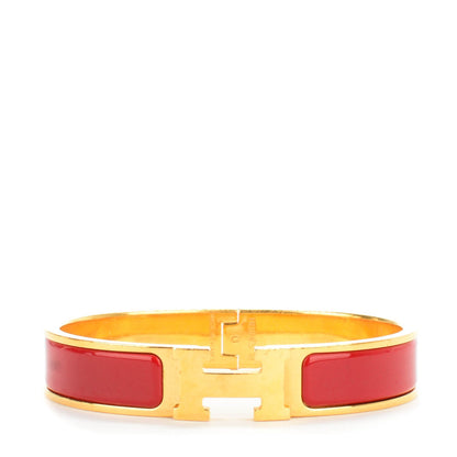 Hermes Enamel Narrow Clic Clac H Bracelet GM Rouge H 1 of 4