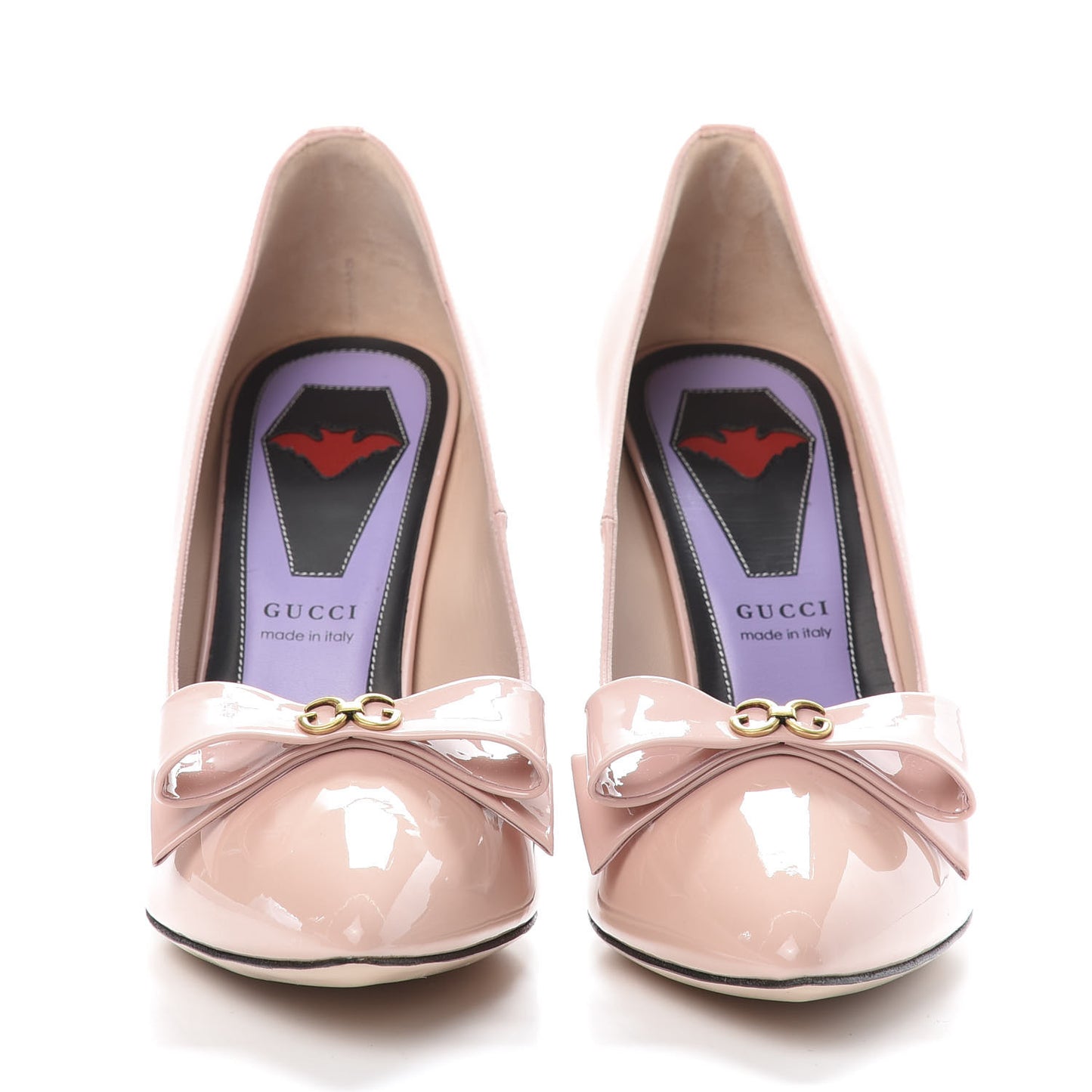 Patent GG Bow Sadie Spike High Heel Pumps 38 Perfect Pink