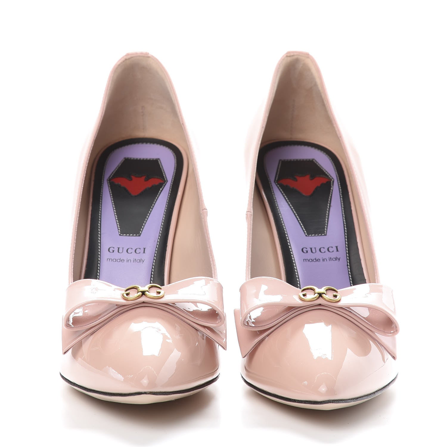 Gucci Patent GG Bow Sadie Spike High Heel Pumps 38 Perfect Pink 2 of 11