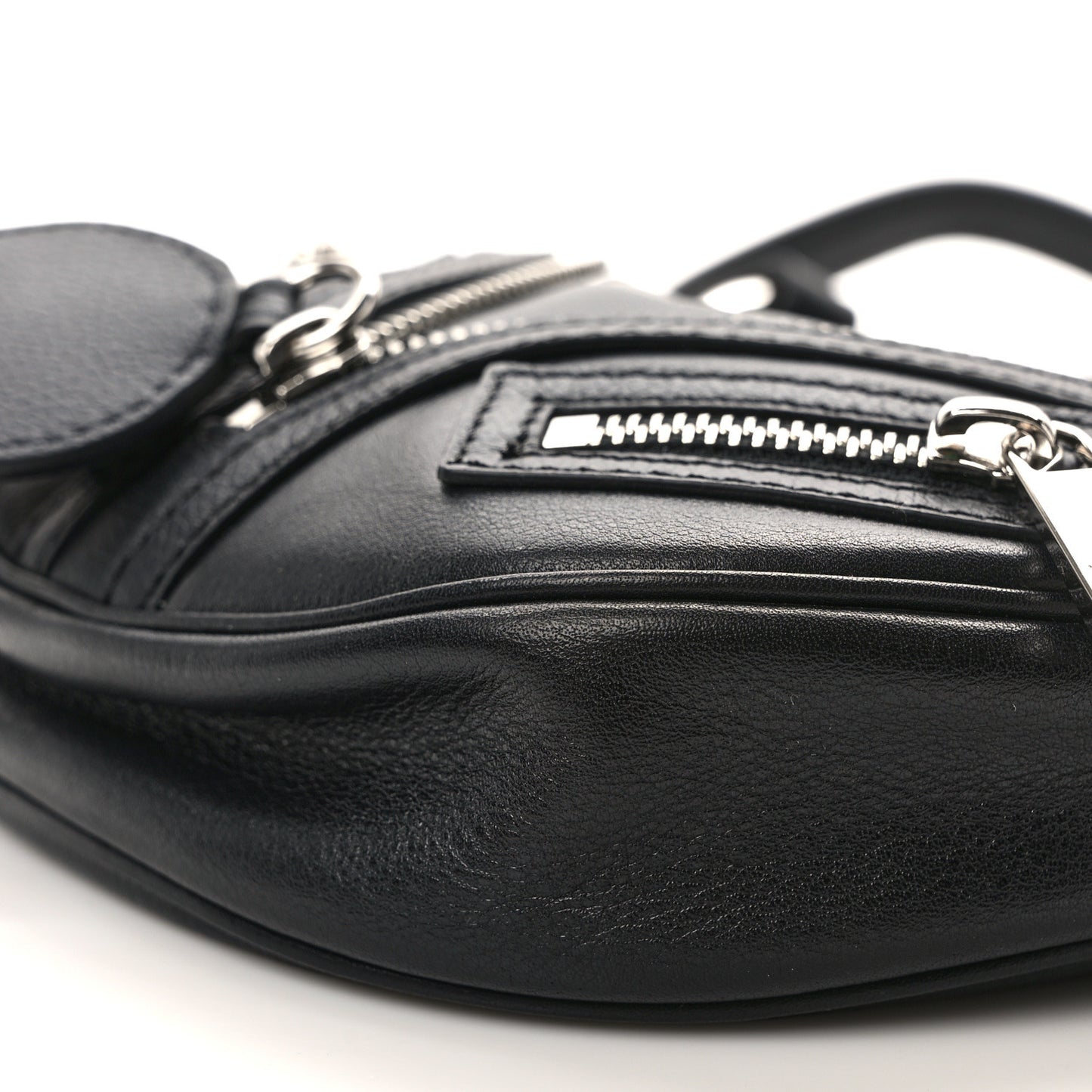 Calfskin Mini Repeat Zip Hobo Black