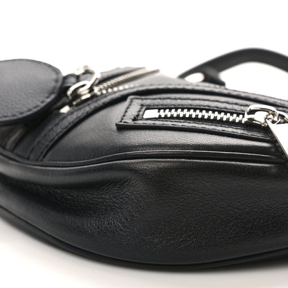 Versace Calfskin Mini Repeat Zip Hobo Black 8 of 8