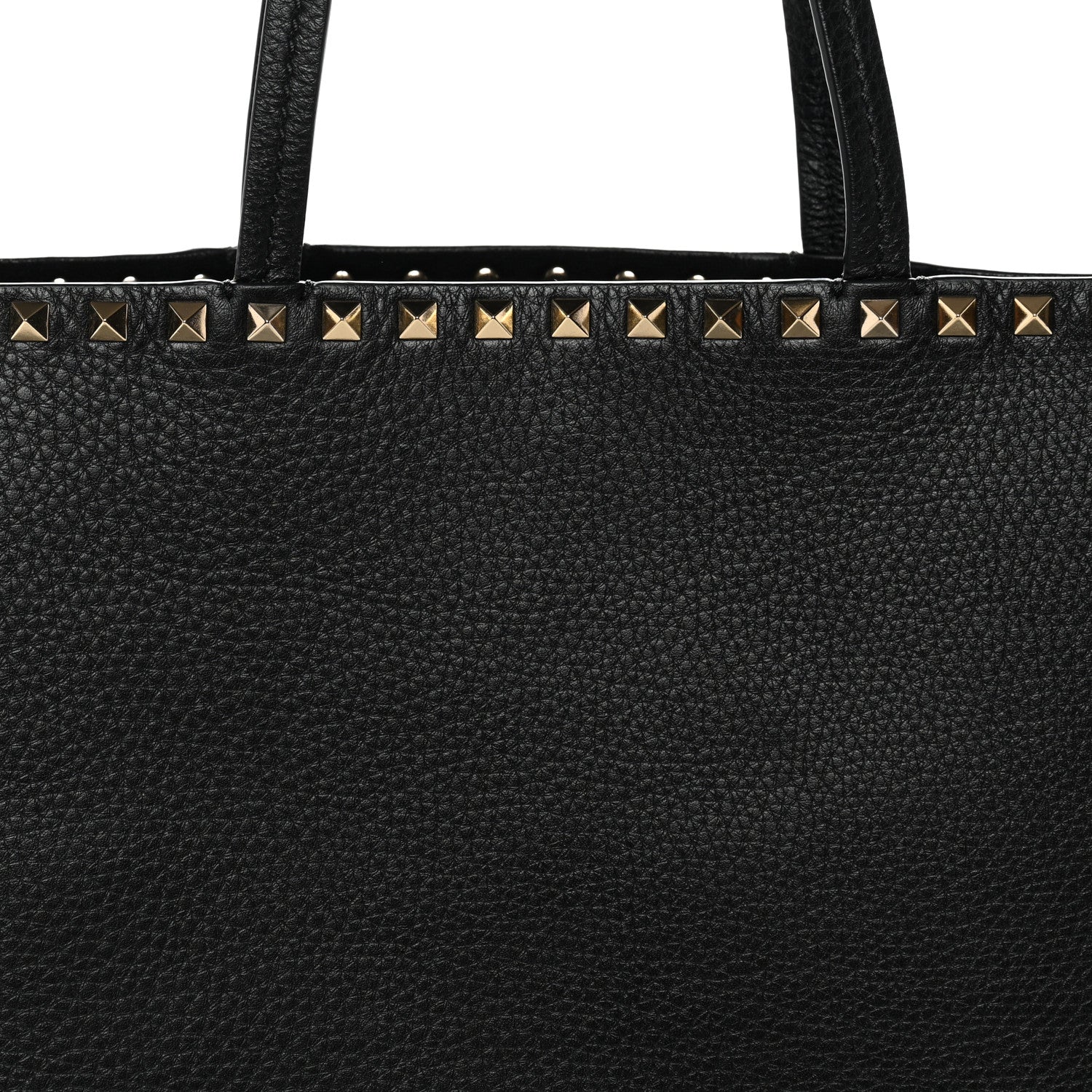 Valentino Garavani Grained Calfskin Rockstud Shoulder Tote Black 7 of 10