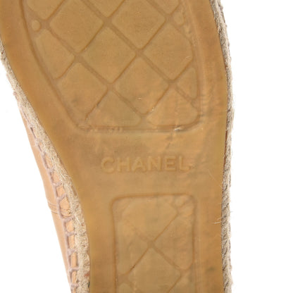Chanel Lambskin Canvas Cap Toe CC Espadrilles 41 Beige Black 7 of 12