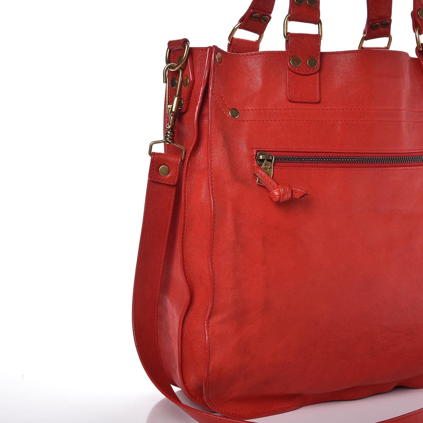 Lambskin PS1 Tote Bright Red