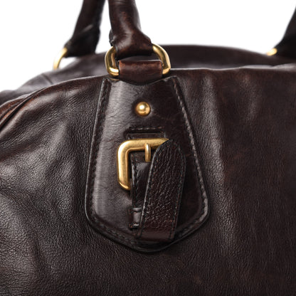 Prada Glace Calf Large Dome Satchel Moro 12 of 14