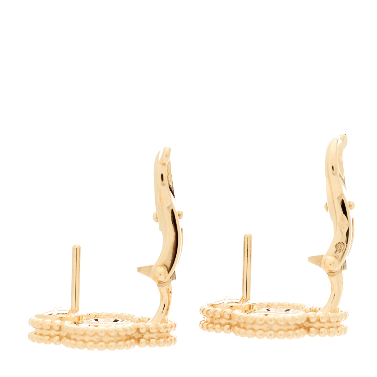 18K Rose Gold Diamond Vintage Alhambra Earrings