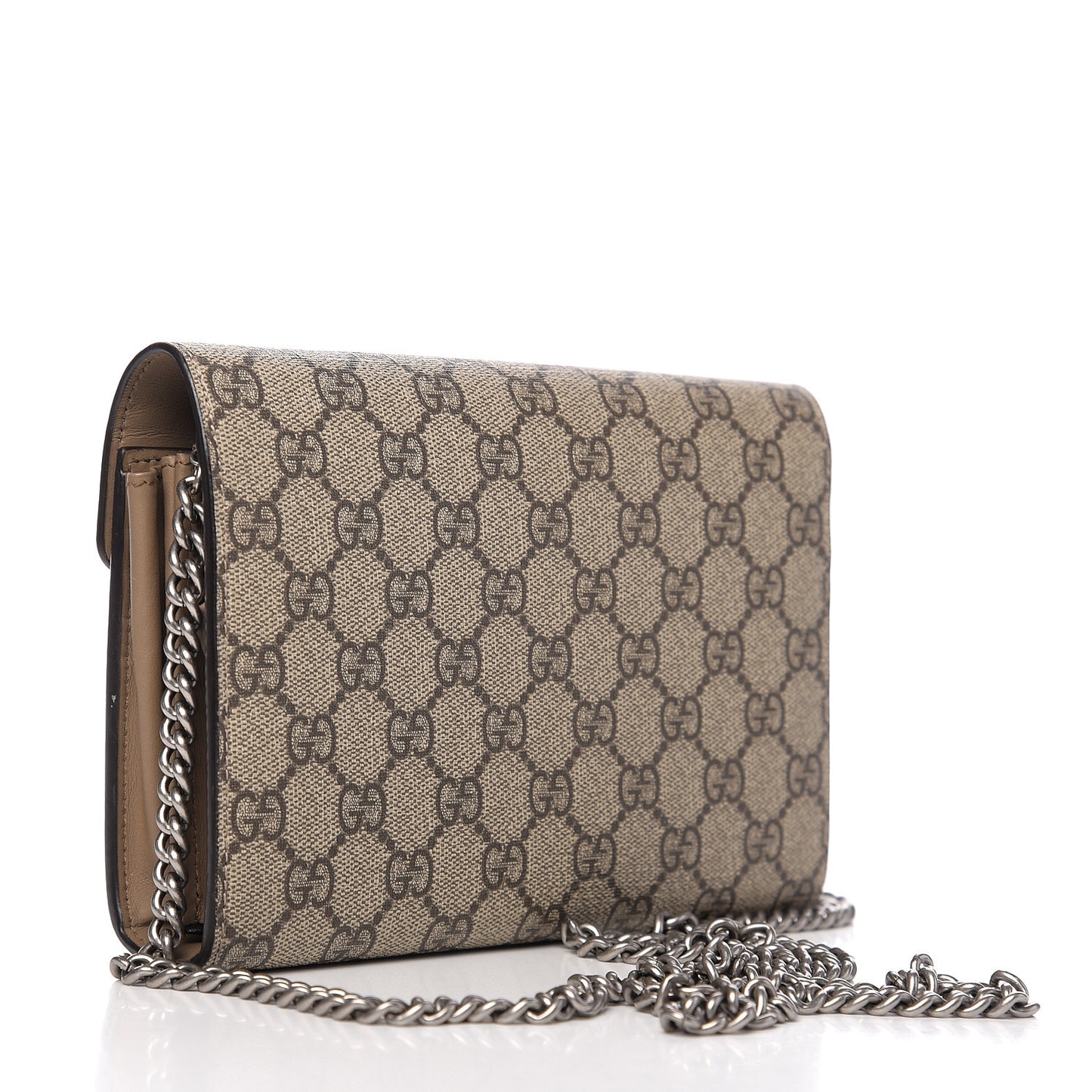 GG Supreme Monogram Mini Dionysus Chain Wallet Beige Taupe