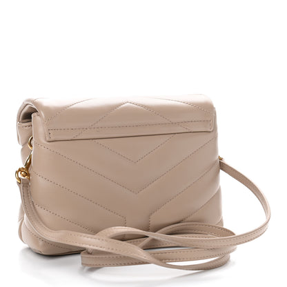 Saint Laurent Calfskin Y Quilted Monogram Toy Loulou Crossbody Bag Dark Beige 2 of 4