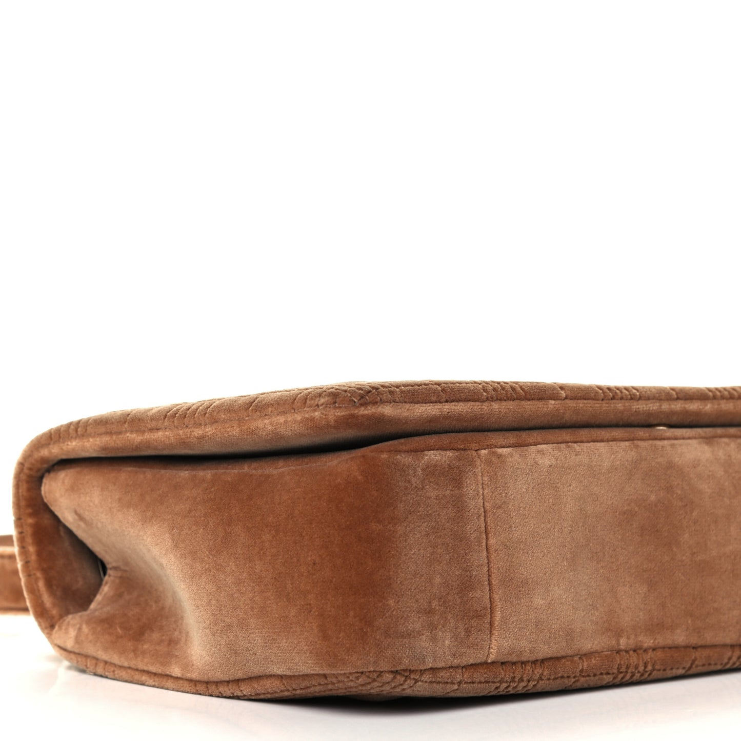 Velvet Quilted Medium Lola Bag Brown