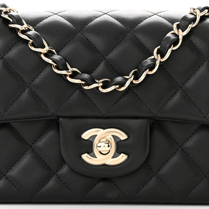 Chanel Lambskin Quilted Mini Rectangular Flap Black 8 of 12