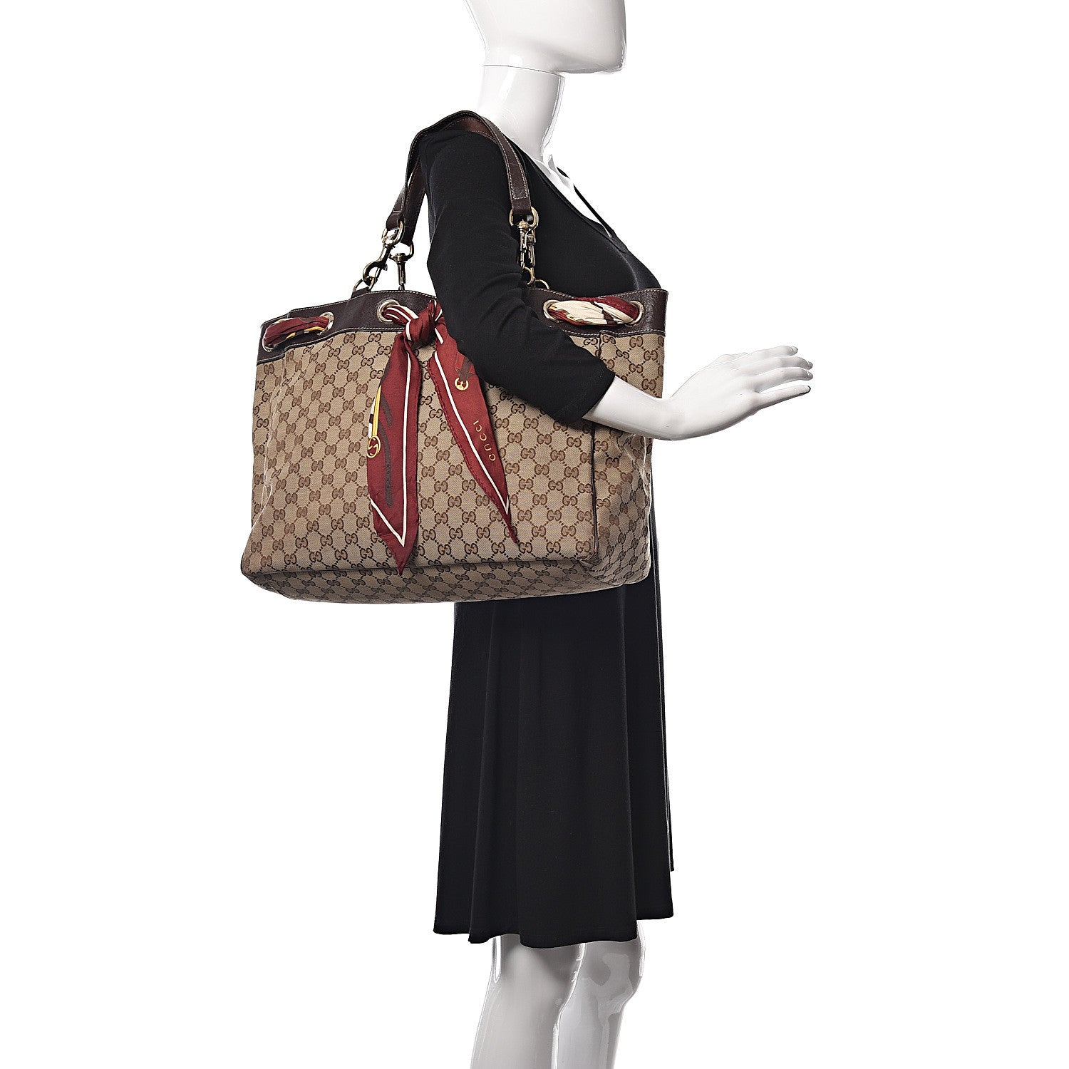 Gucci Monogram Large Positano Tote Brown 2 of 19
