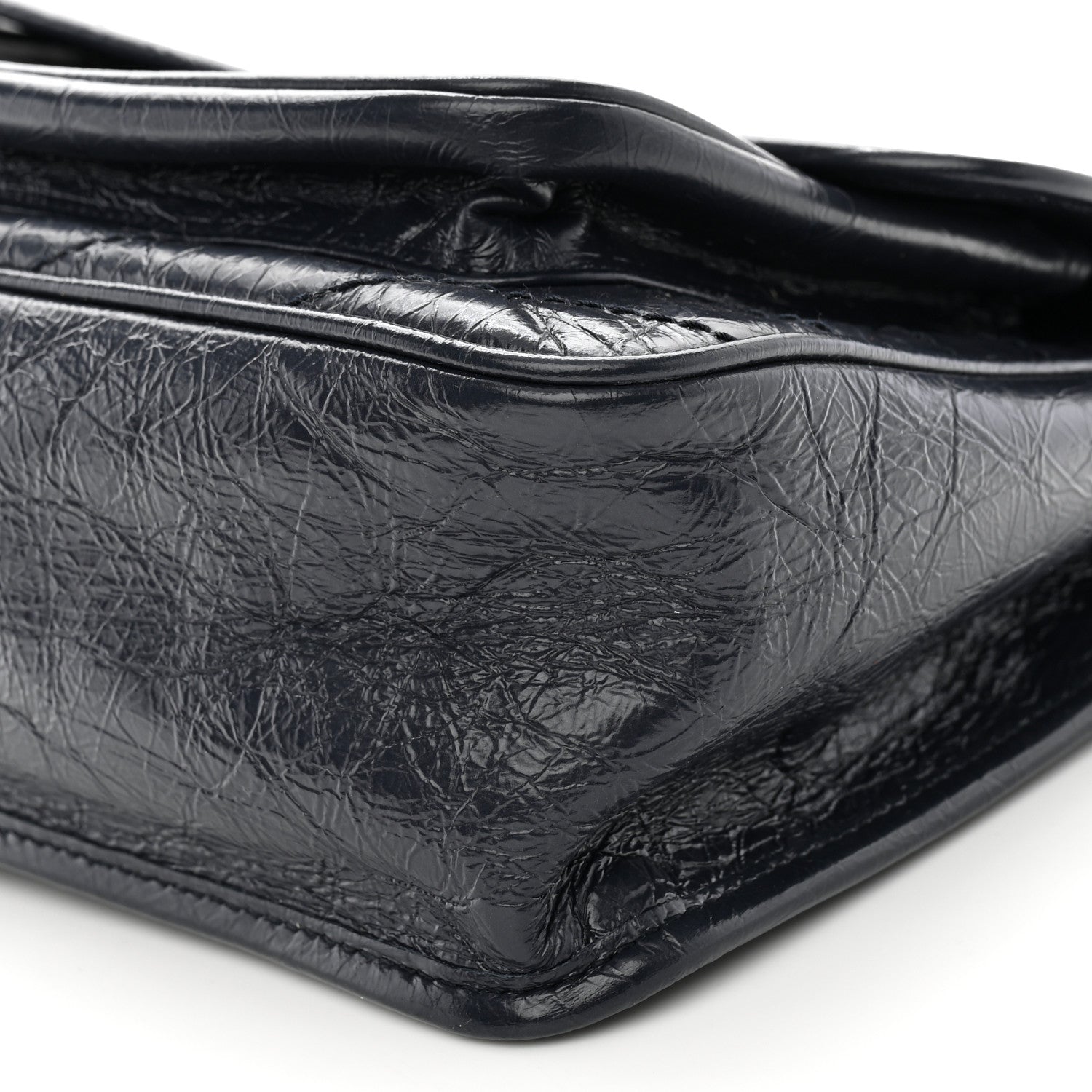 Saint Laurent Crinkled Calfskin Matelasse Monogram Medium Niki Chain Satchel Deep Marine 10 of 13
