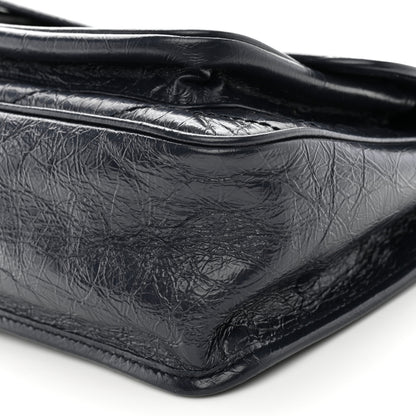 Saint Laurent Crinkled Calfskin Matelasse Monogram Medium Niki Chain Satchel Deep Marine 10 of 13
