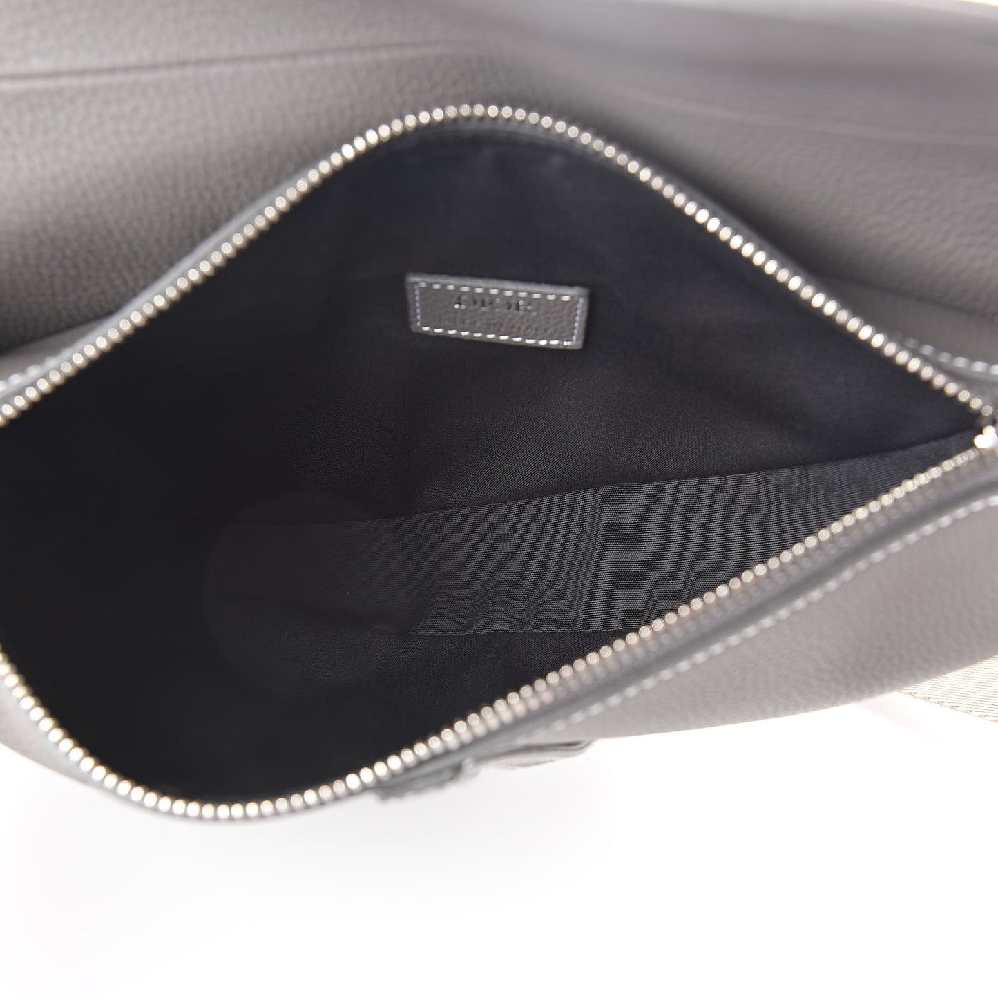 Grained Calfskin Kim Jones Saddle Bag Grey