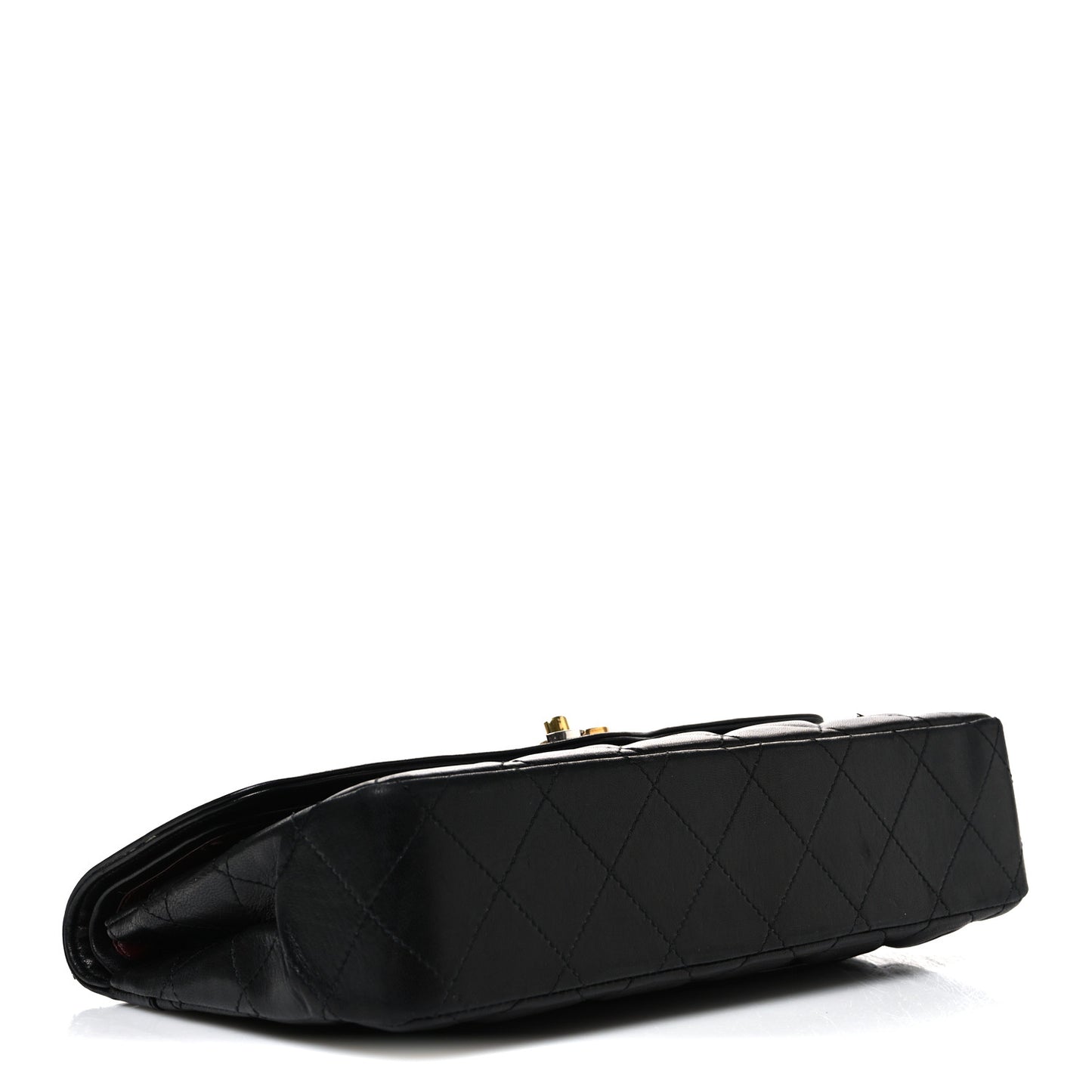 Lambskin Medium Double Flap Black