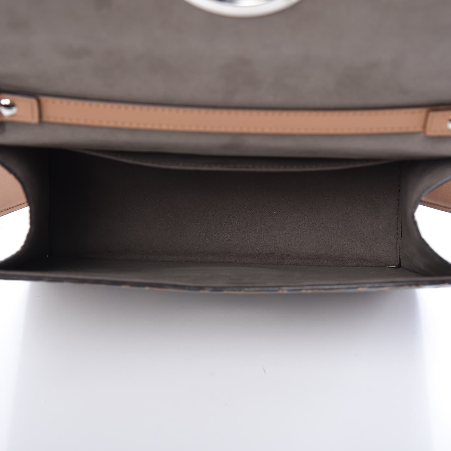 Fendi Vitello Century F is Fendi Whipstitch Threads FF Embossed Kan I Shoulder Bag Tobacco Orzo 6 of 9