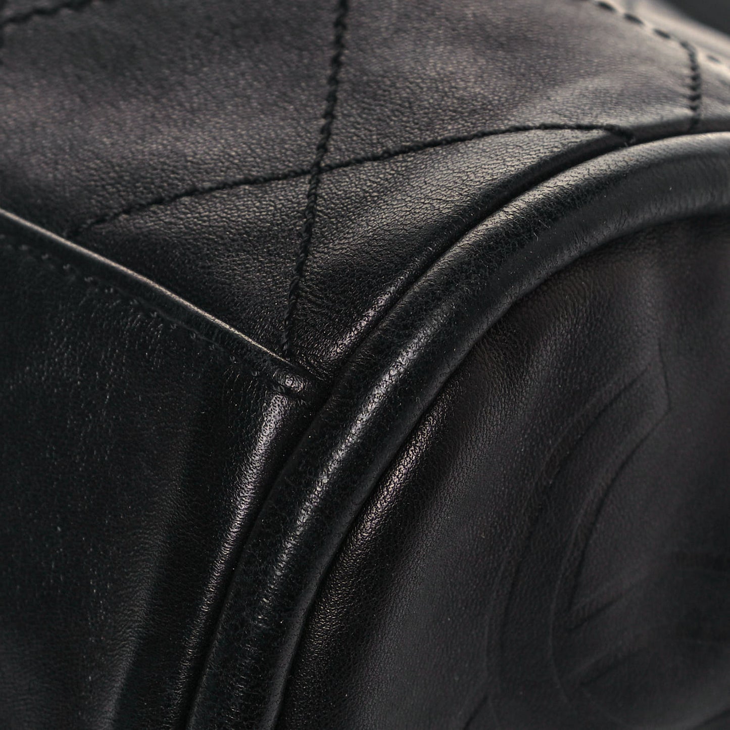 Lambskin Stitched Medium Ultimate Soft Tote Black
