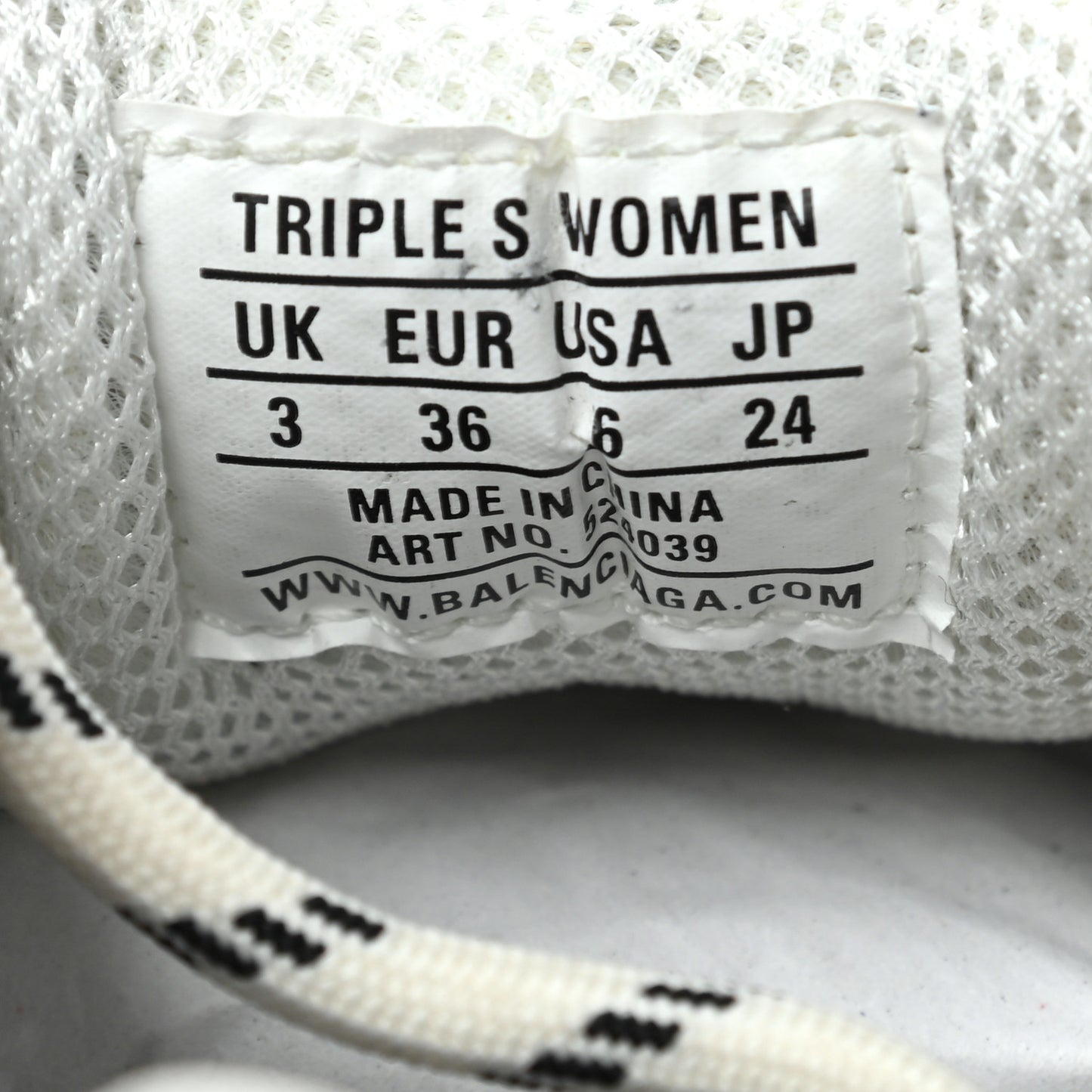 Fabric Mesh Womens Triple S Sneakers 36 White Blue Pink