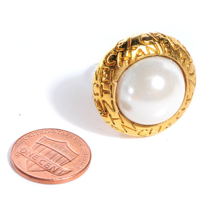 Chanel Pearl CC Clip On Earrings Gold 2 of 4