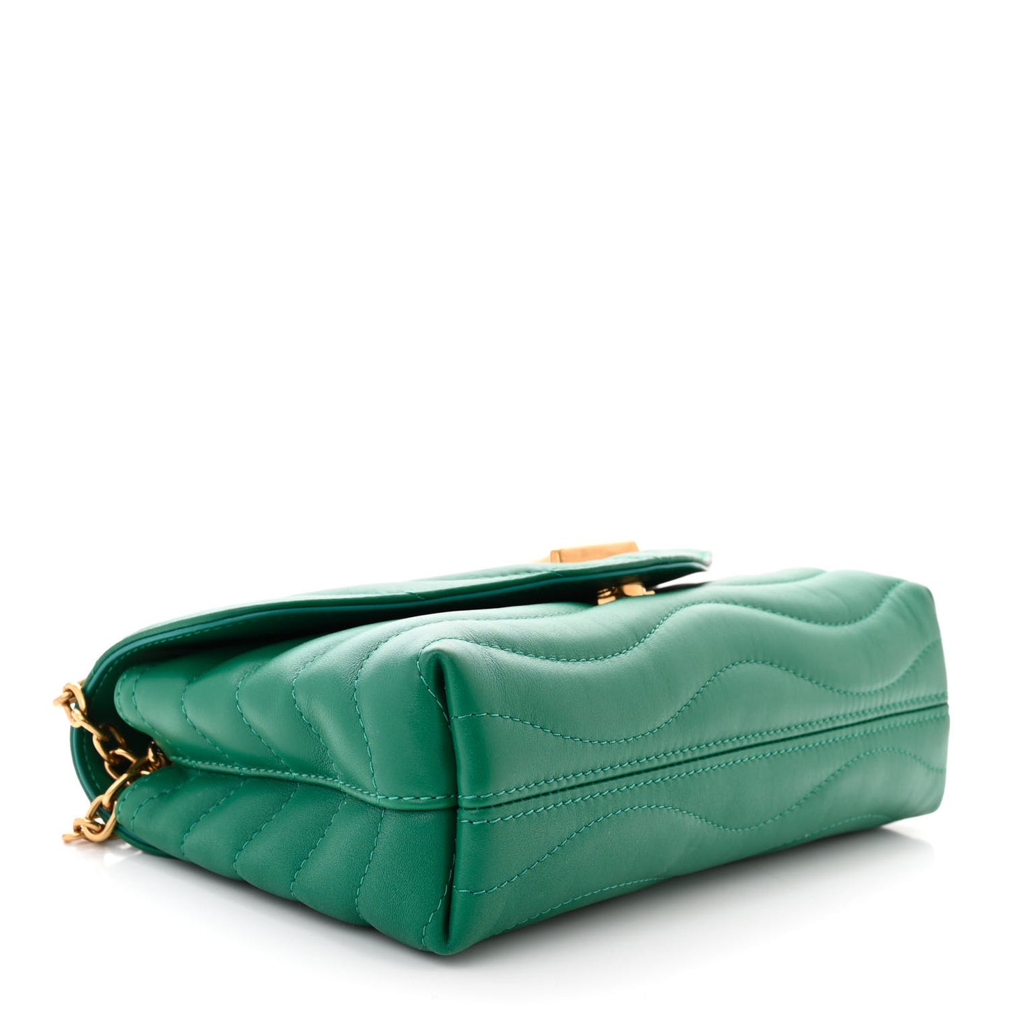 Calfskin New Wave Chain Bag MM NM Emerald