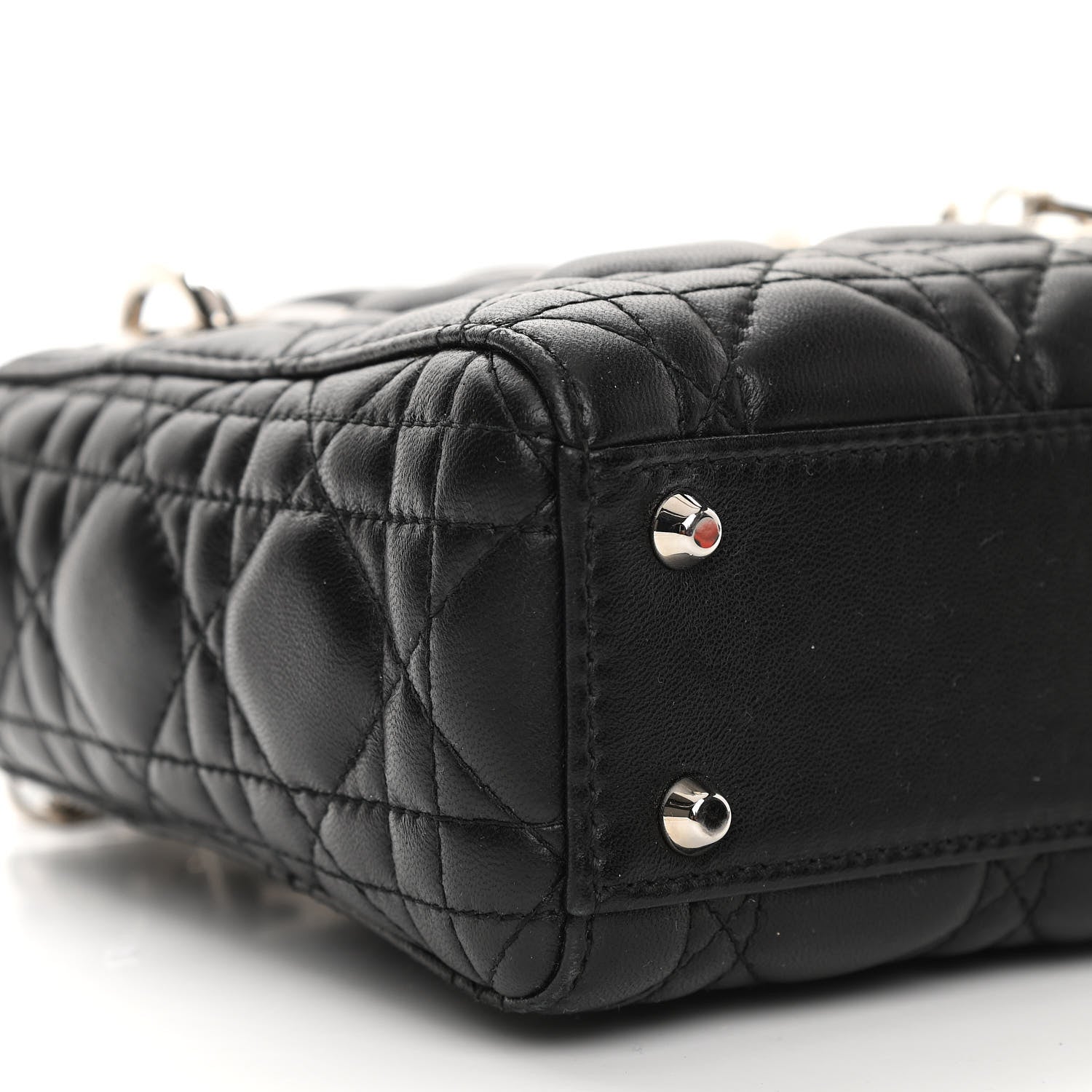 Christian Dior Lambskin Cannage Mini Lady Dior Black 9 of 11