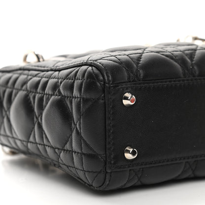 Christian Dior Lambskin Cannage Mini Lady Dior Black 9 of 11