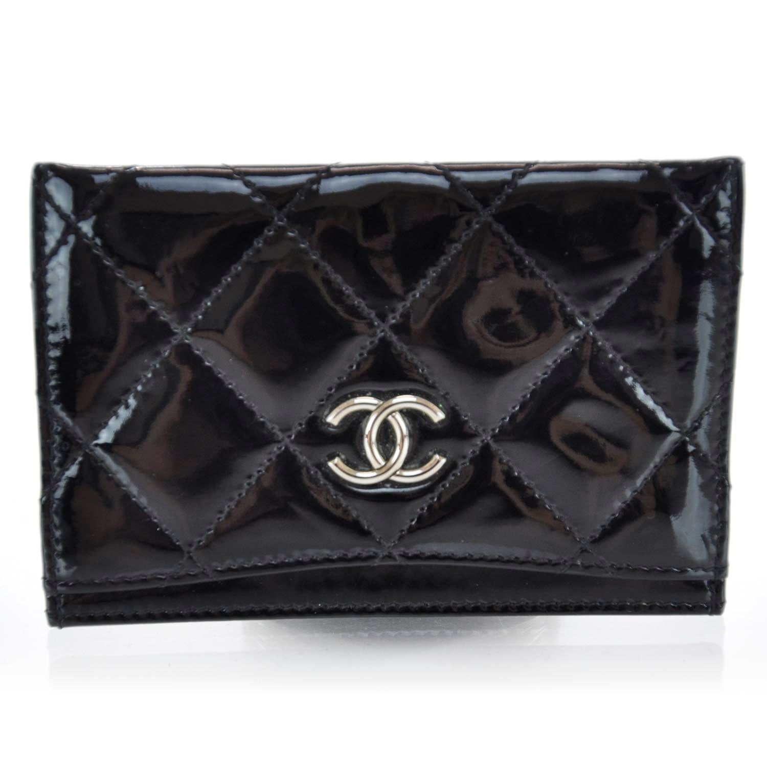 Chanel Patent Quilted Card Holder Black 1 of 8
