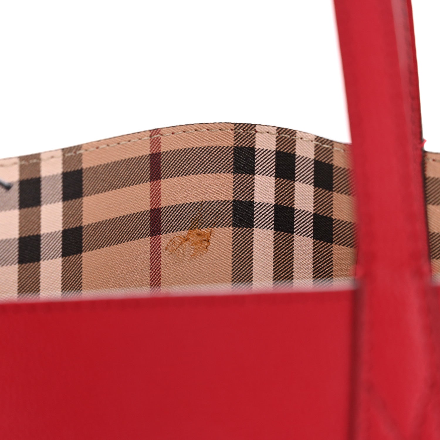 Burberry Haymarket Check Medium Reversible Tote Poppy Red 20 of 21