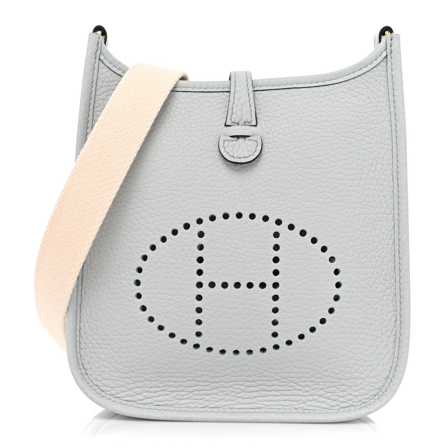 Hermes Taurillon Clemence Amazone Evelyne TPM Bleu Pale Nata 1 of 8