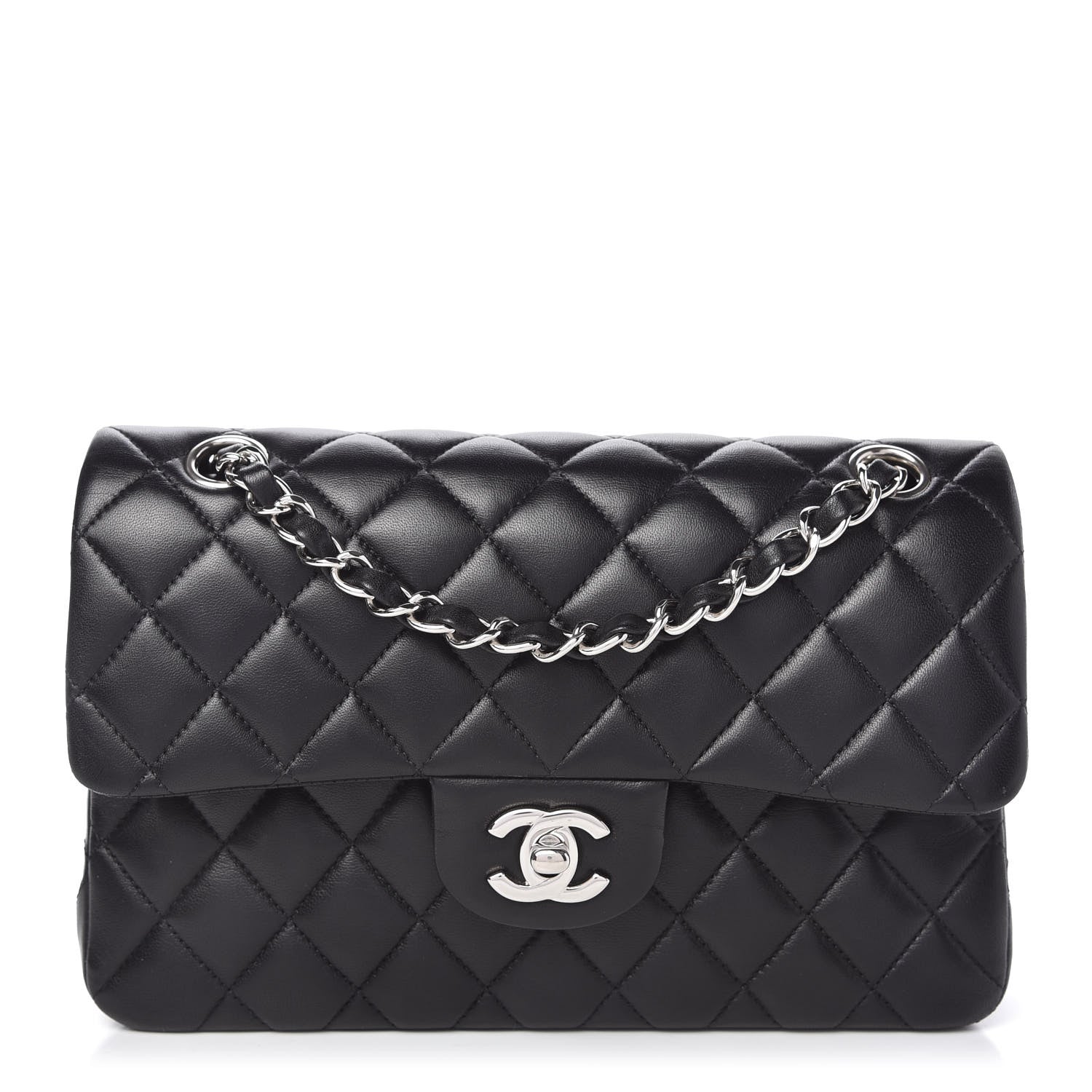 Chanel Lambskin Quilted Small Double Flap Black 1 of 10