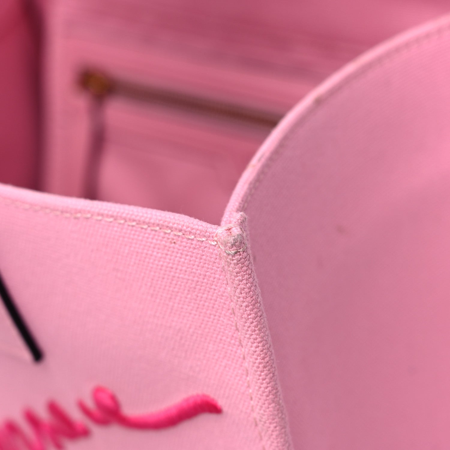 Versace Canvas Suppler Calfskin Cabas GV Signature Tote Pink 19 of 23