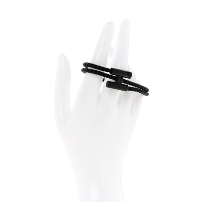 Hermes Swift Double Wrap Cord Tournis Tresse Bracelet T4 Black 2 of 6