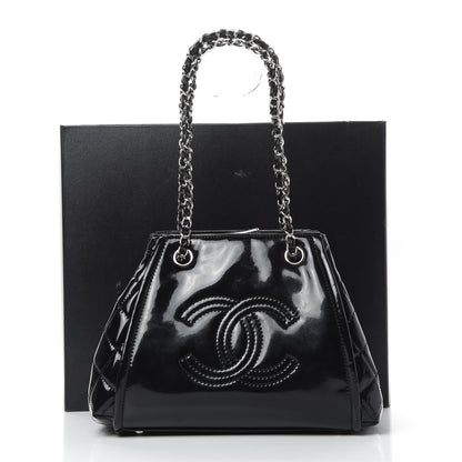 Chanel Vinyl Lipstick Ligne Accordion Tote Black 11 of 11