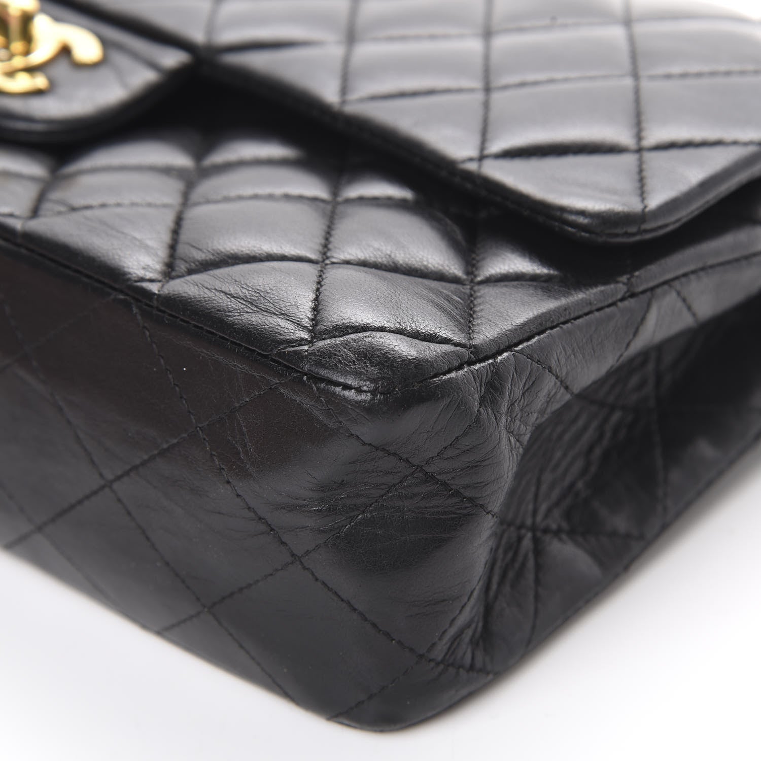 Chanel Lambskin Quilted Medium Double Flap Black 9 of 22