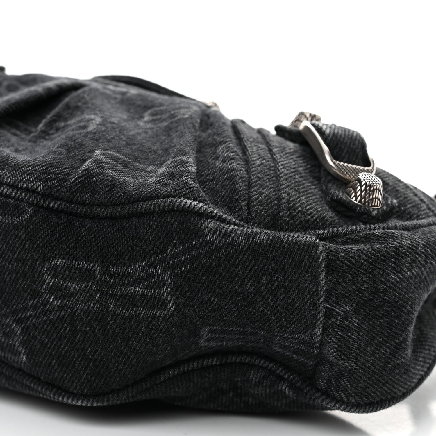 Balenciaga Denim BB Monogram Le Cagole Shoulder Bag XS Black 10 of 12