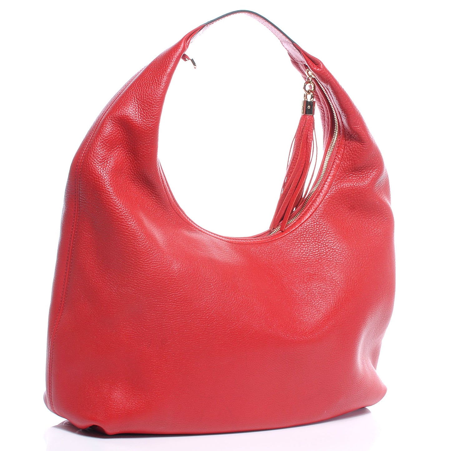 Pebbled Calfskin Large Soho Hobo Red